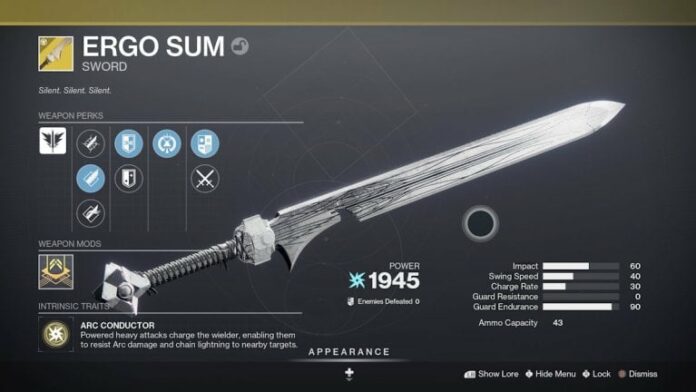 Comment obtenir l'épée exotique Ergo Sum dans Destiny 2 The Final Shape
