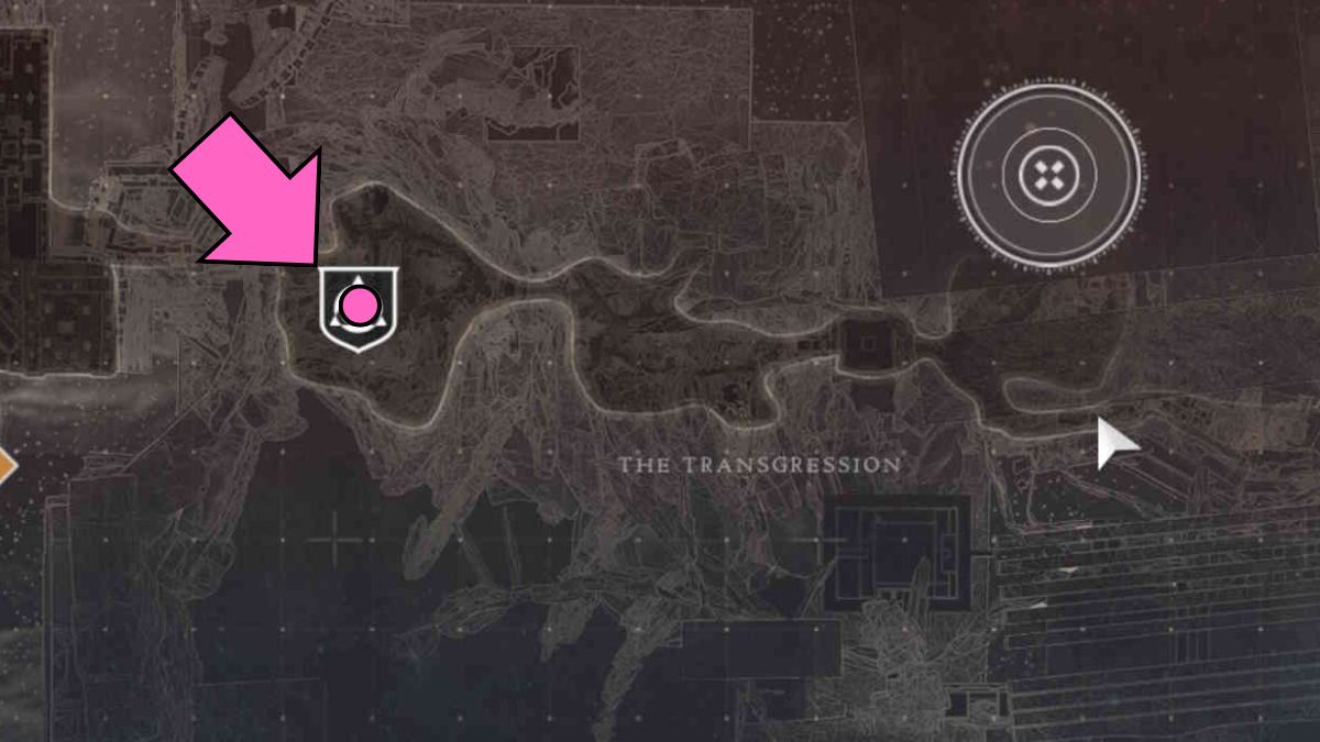 Emplacement sur la carte de l'activité du kyste Smothering Darkness dans Destiny 2 The Final Shape