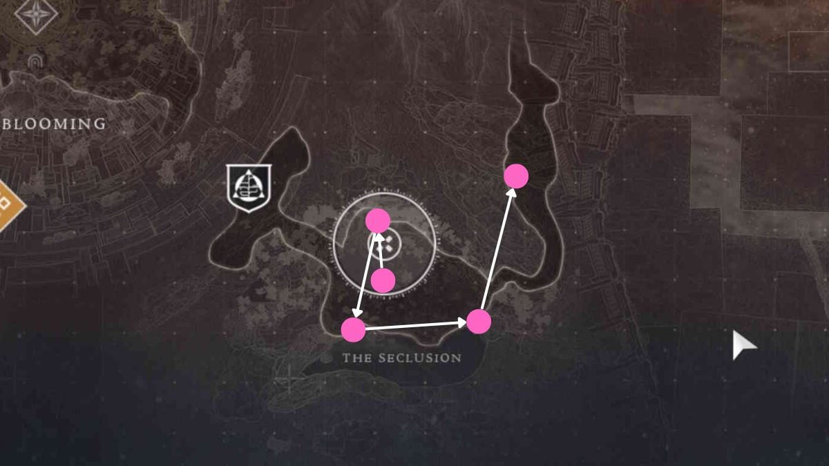 Carte avec tous les emplacements de The Seclusion Feather dans Destiny 2