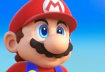 Close up shot of Super Mario.
