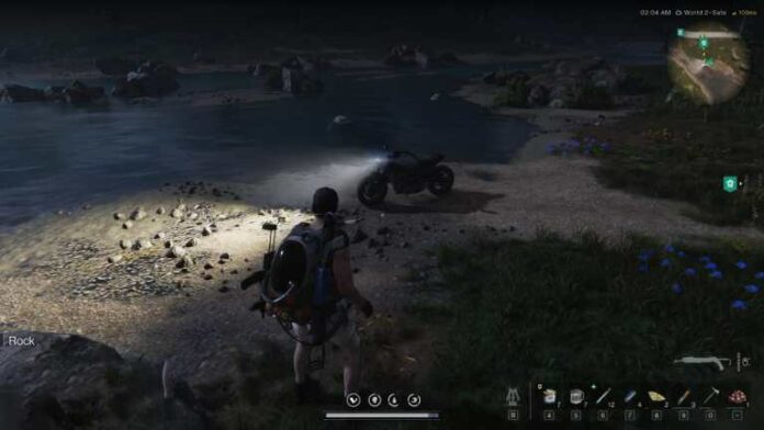 player standing beside his motorcycle in Once Human