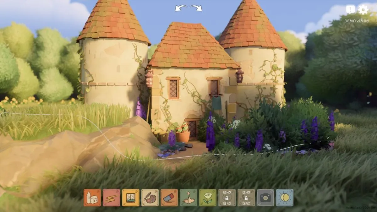 Capture d'écran en jeu d'une construction de donjon dans Tiny Glade