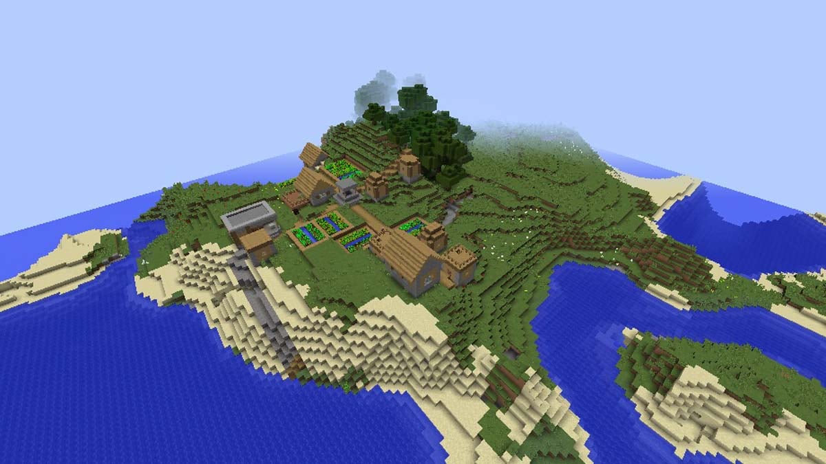 Forgeron sur un village insulaire dans Minecraft