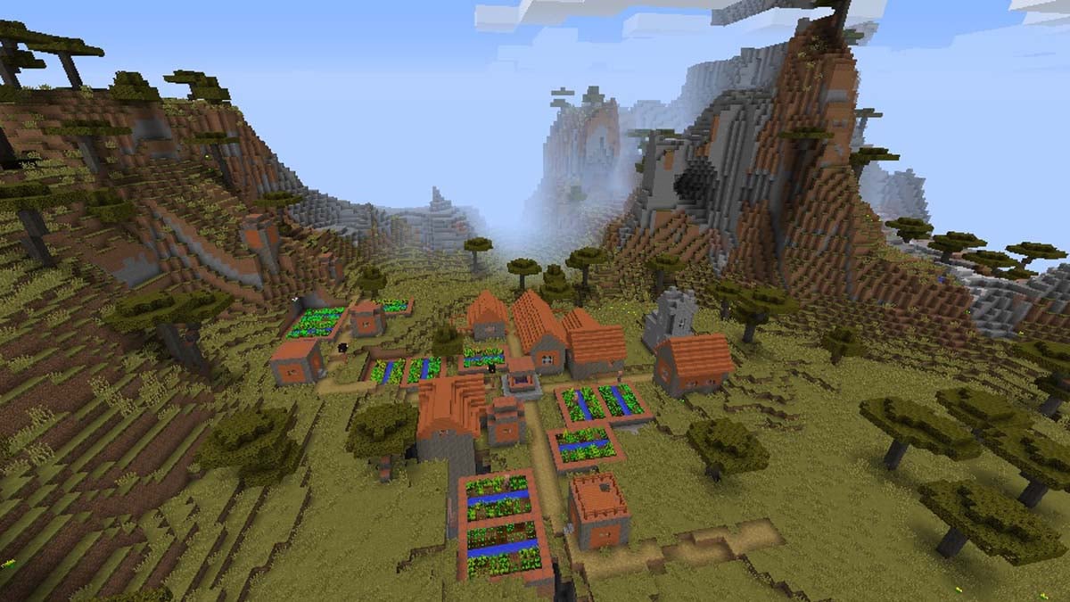 Village de savane et d'acacias dans Minecraft