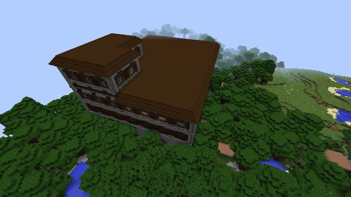 Manoir forestier, plaines et bois dans Minecraft