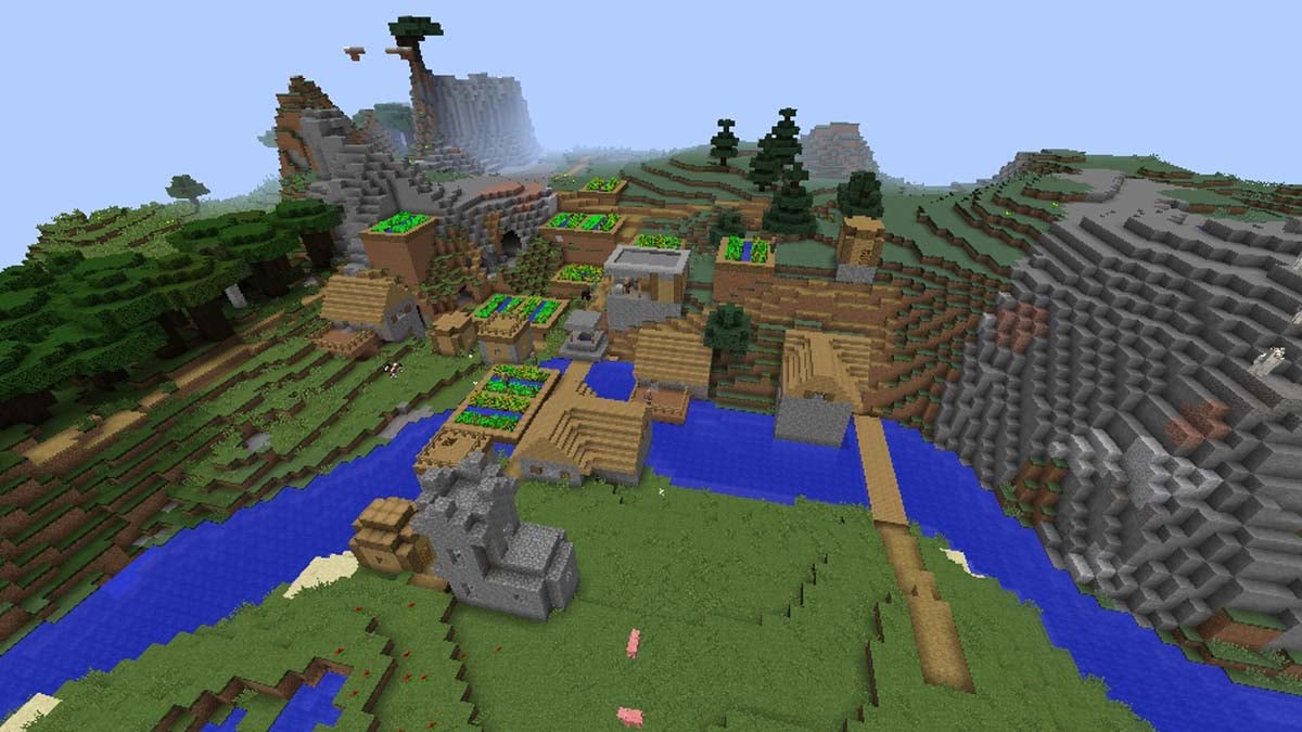 Forgeron dans un village fluvial dans Minecraft