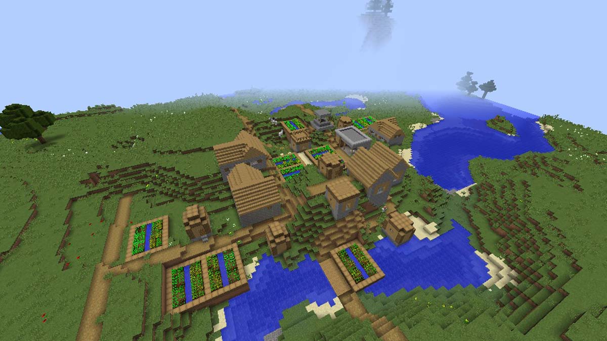 Forgeron dans un village fluvial dans Minecraft