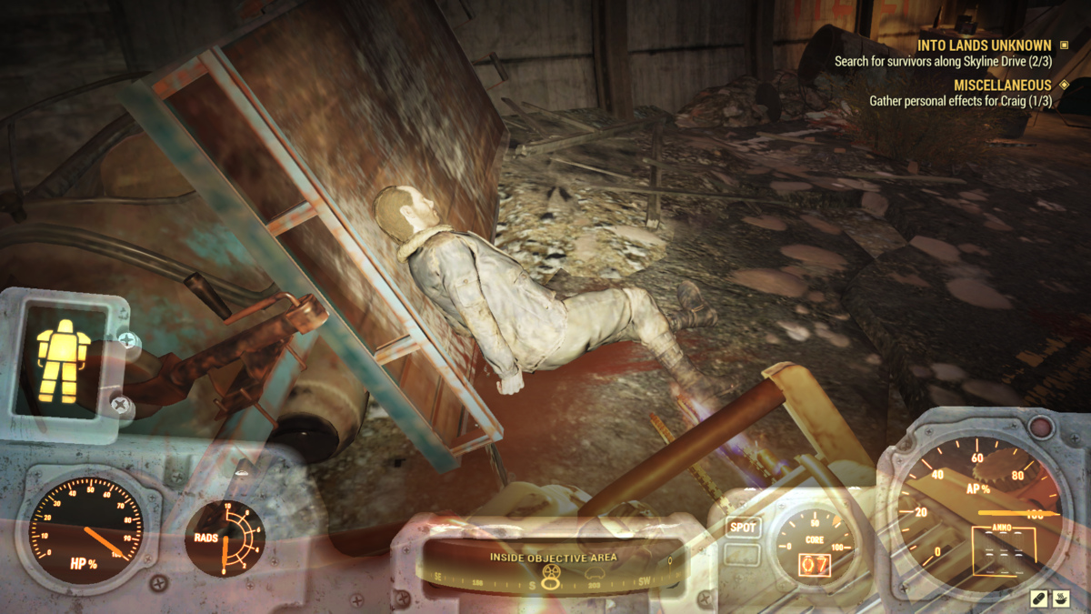 Trouver le cadavre de Rob dans Fallout 76.