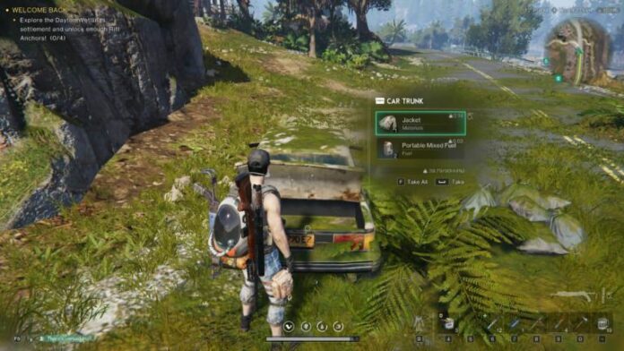 Player looting fuel from a car in Once Human