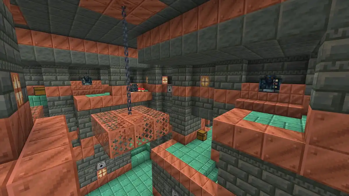 Les emplacements de deux coffres-forts de la Chambre de première instance dans Minecraft