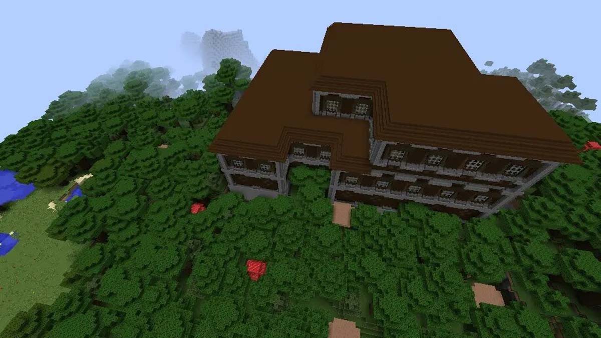 Manoir forestier géant dans Minecraft