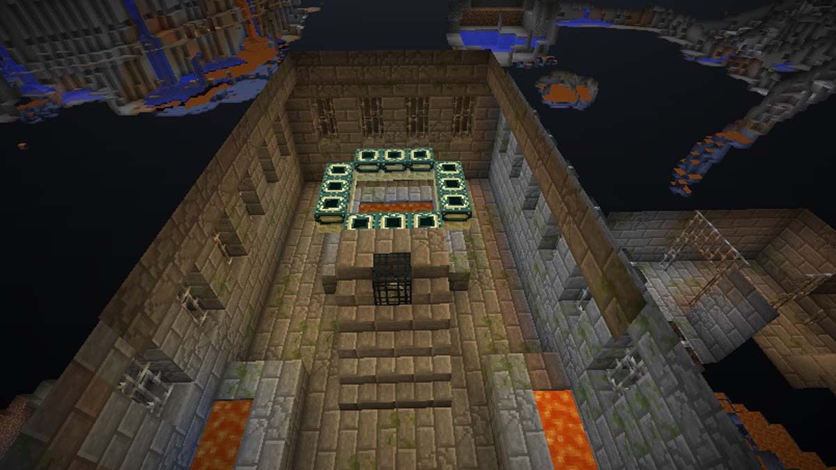 Fin du portail dans une forteresse à proximité dans Minecraft