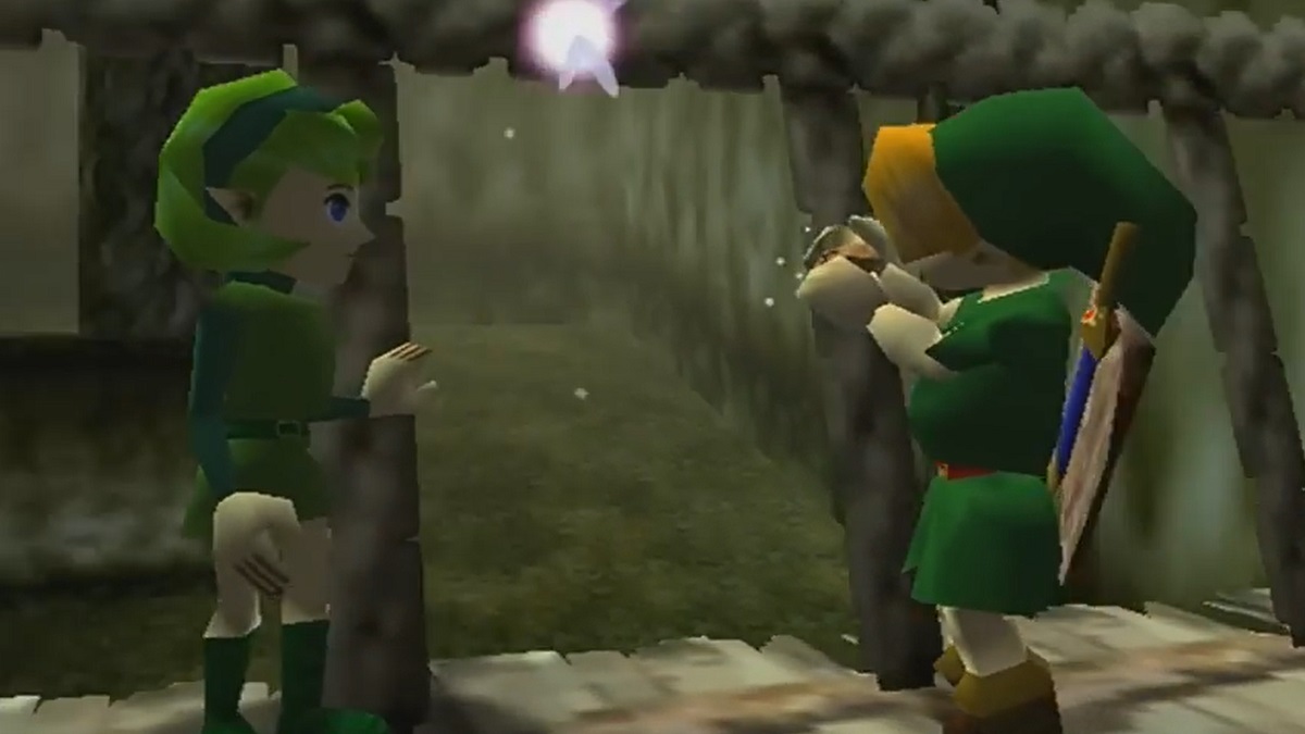Saria et Link se disent au revoir dans Zelda Ocarina of Time