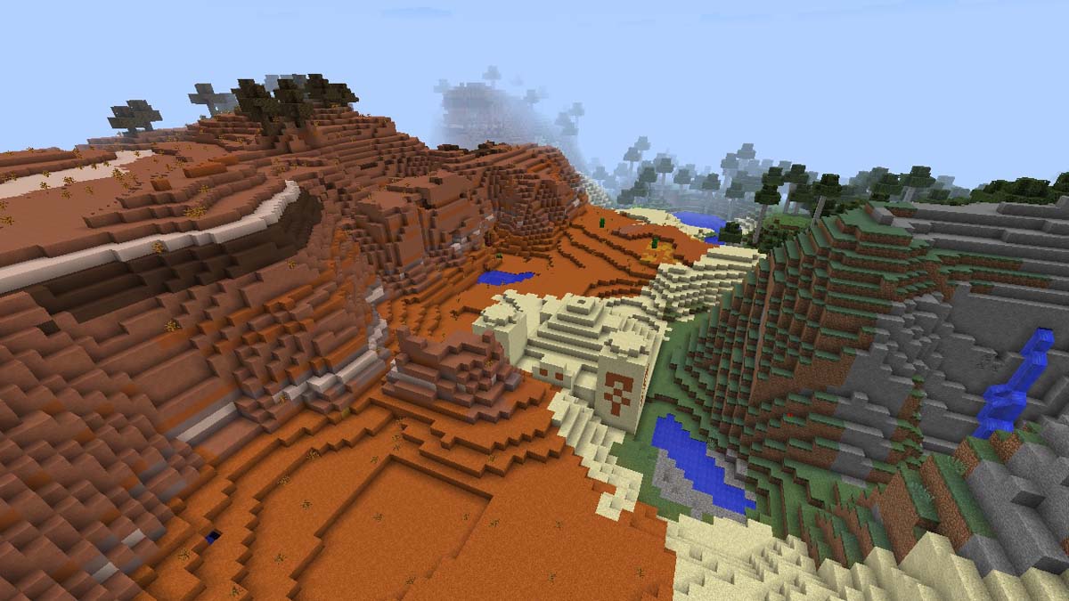 Temple du désert dans les badlands dans Minecraft