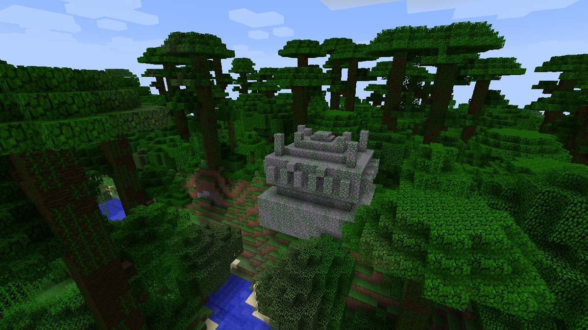 Temple de la jungle à flanc de falaise dans Minecraft