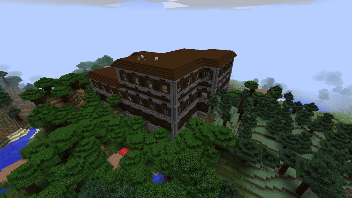 Manoir forestier géant dans Minecraft