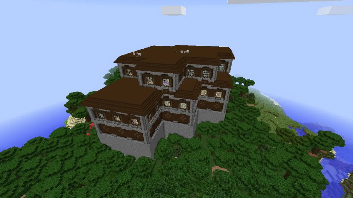 Manoir forestier géant dans Minecraft