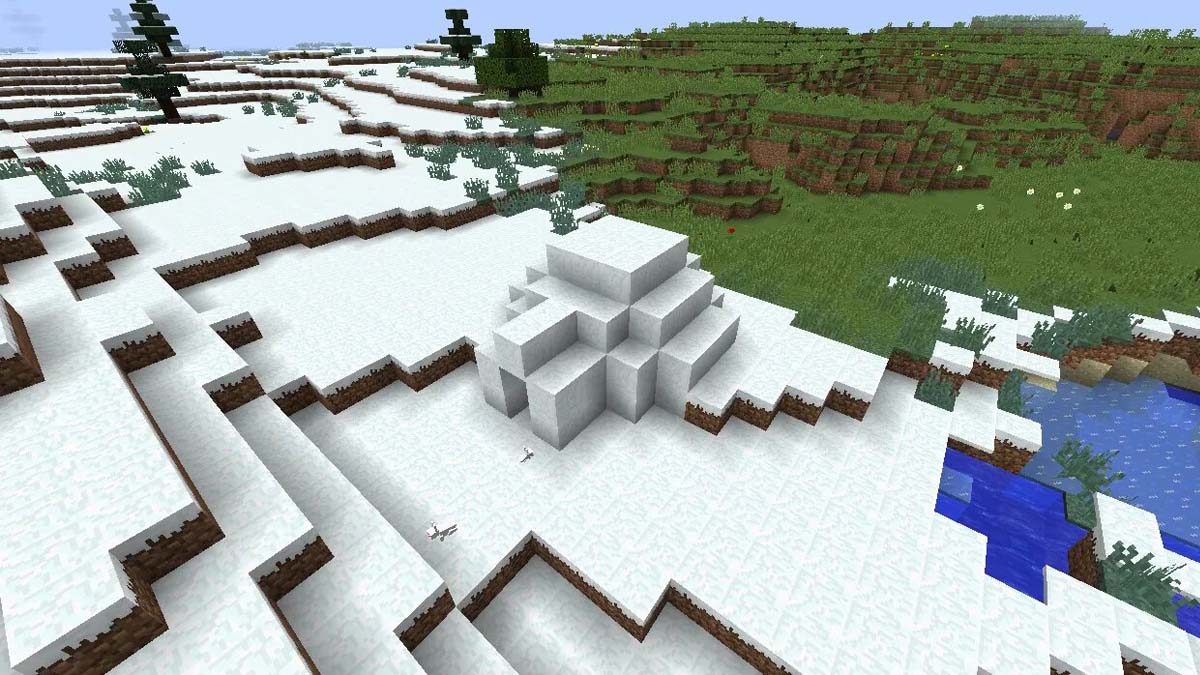 Igloo se situe à la frontière des biomes dans Minecraft