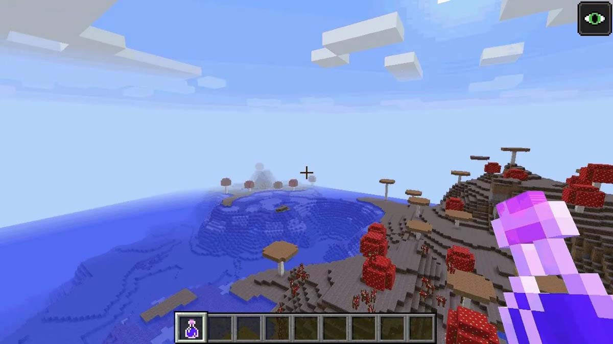 Apparition d'une île aux champignons dans Minecraft