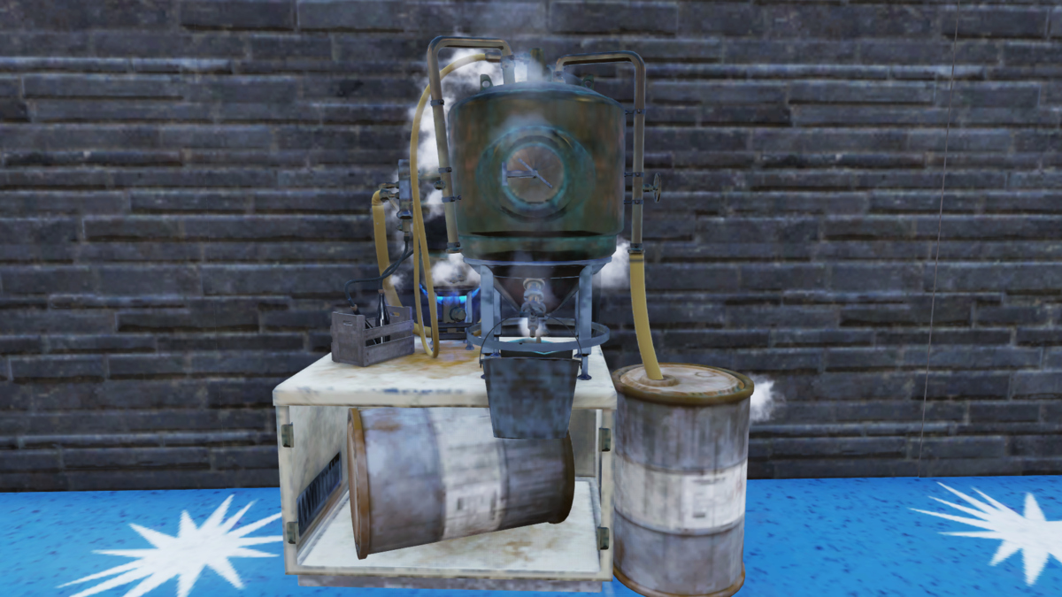 Je regarde un fermenteur dans mon camp dans Fallout 76