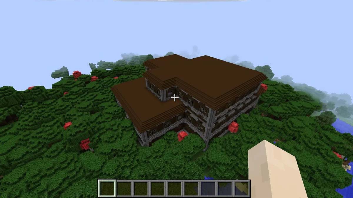 Manoir boisé dans la forêt dans Minecraft