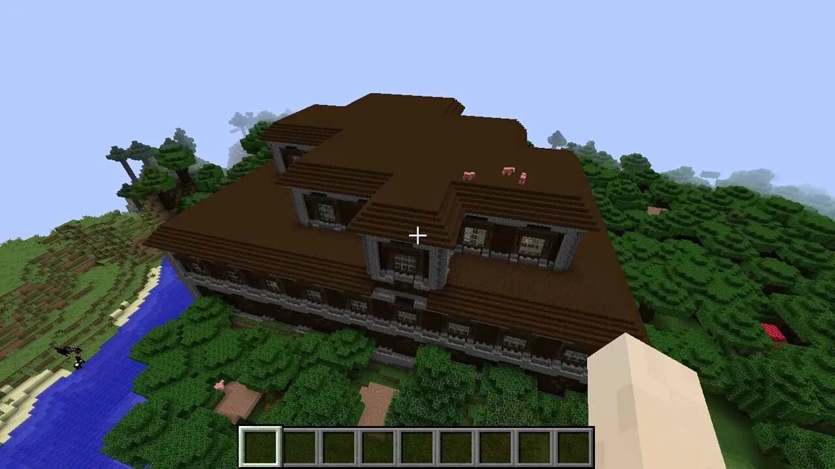 Immense manoir boisé dans Minecraft