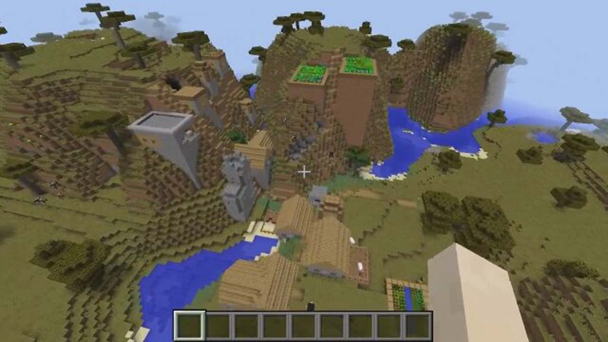 Forgeron dans un village à flanc de falaise dans Minecraft