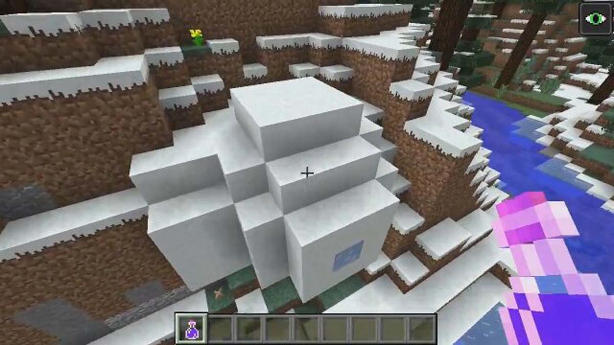 Igloo à flanc de falaise dans Minecraft