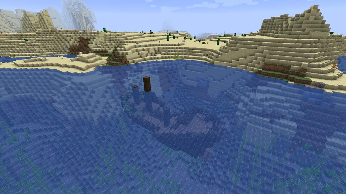 Naufrage de premier plan sur le rivage dans Minecraft