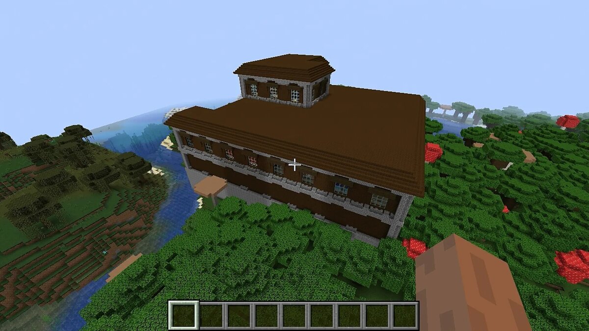 Manoir boisé dans la rivière dans Minecraft