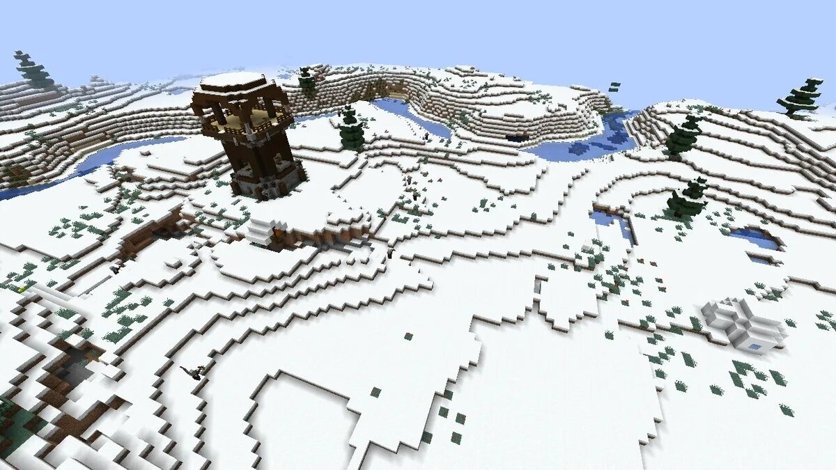 Avant-poste de pilleur et igloo dans Minecraft