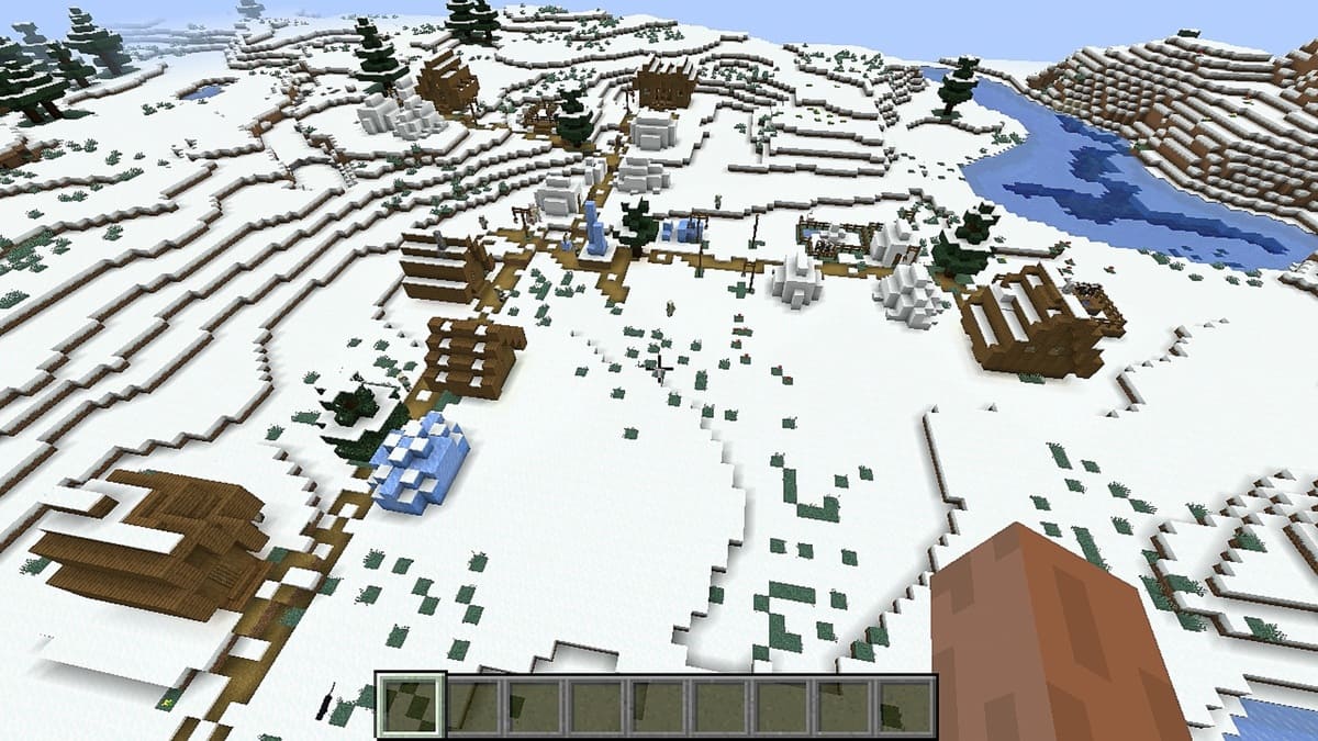 Plaines de neige et village dans Minecraft