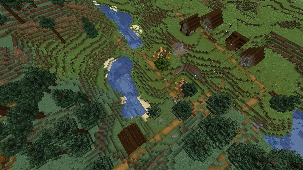 Plaines et village de la taïga dans Minecraft