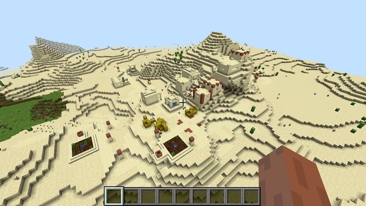 Fermes dans un village désertique dans Minecraft
