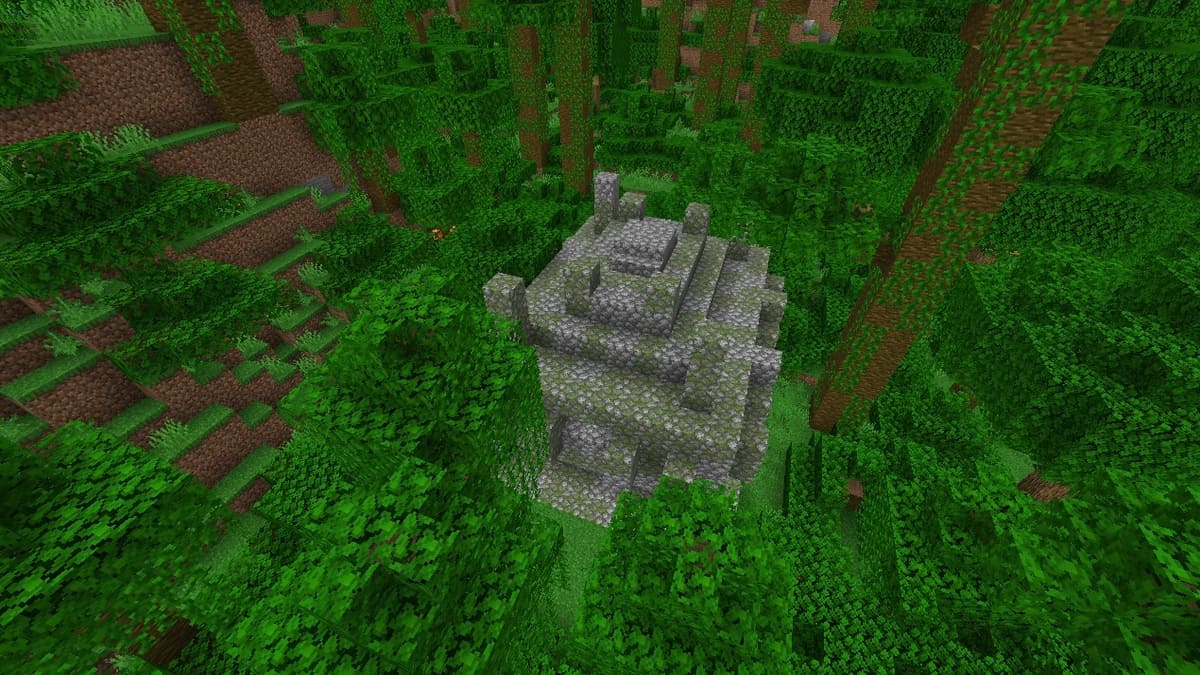 Temple de la jungle sur la colline dans Minecraft
