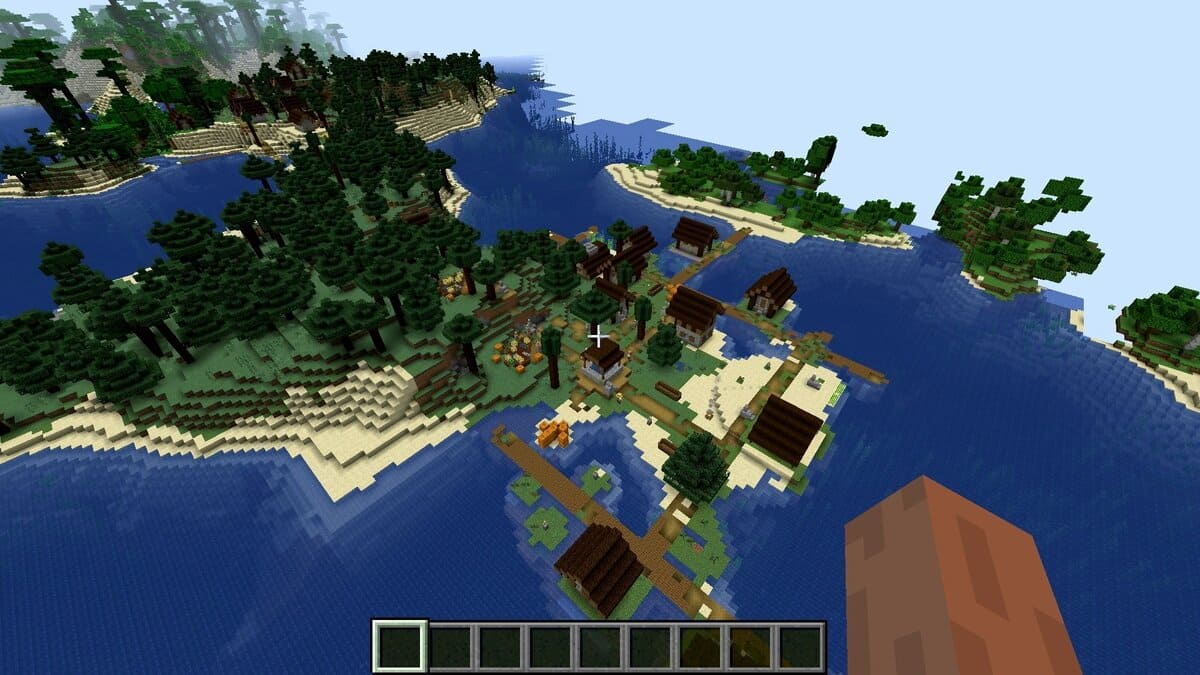 Village de la taïga de l'île de survie dans Minecraft