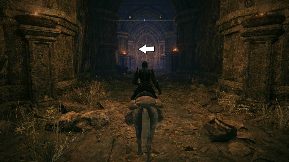 Itinéraire vers le prochain site de grâce dans les ruines de Rauh dans le DLC pour Elden Ring.