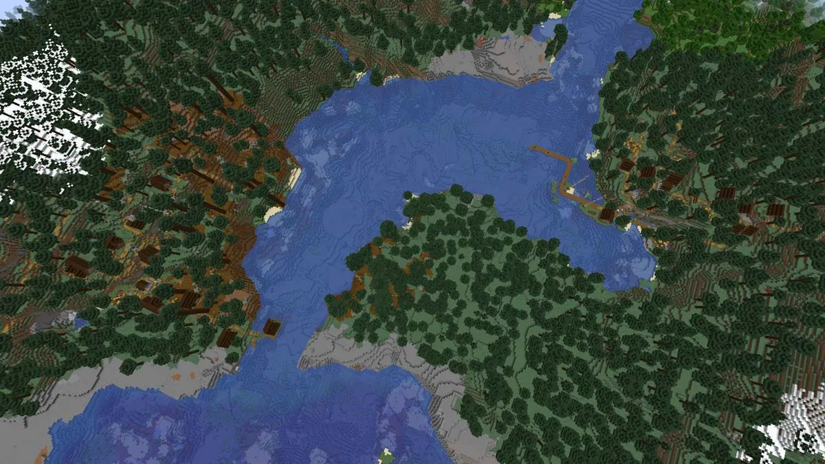 Village à double rivière dans Minecraft