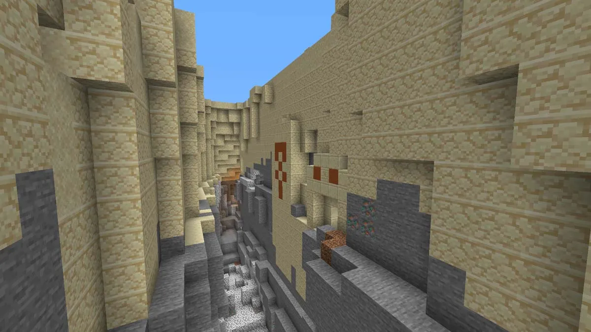 Temple du désert dans un ravin dans Minecraft