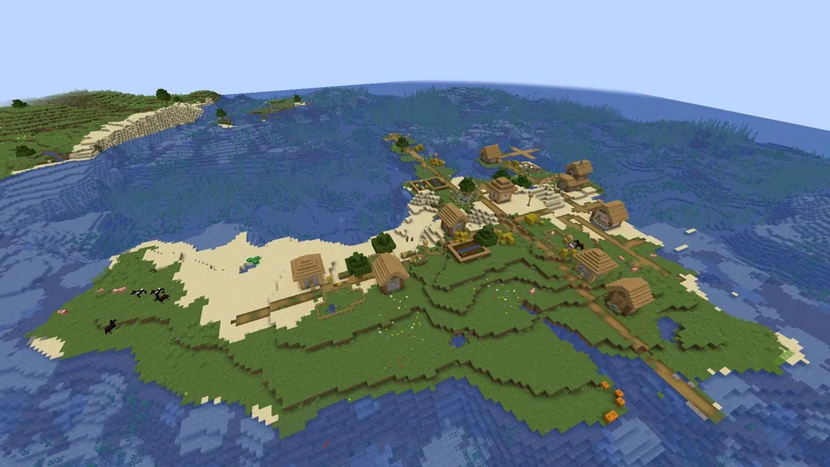 Village insulaire de survie dans Minecraft