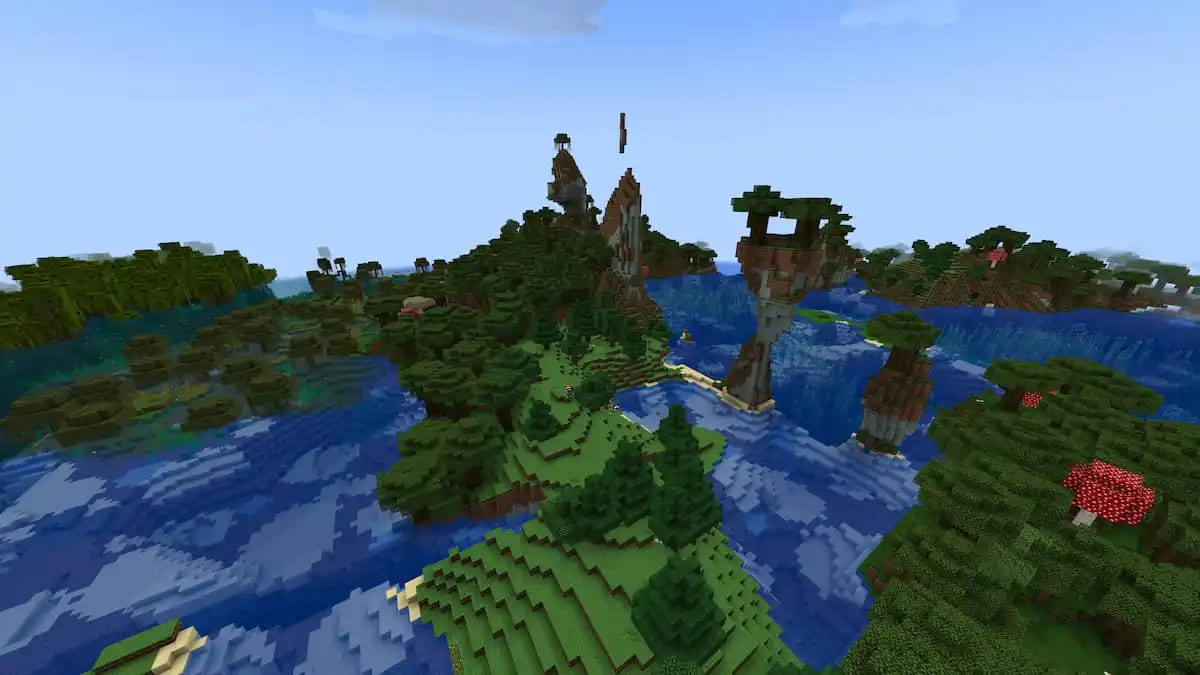 Marécages et collines dans Minecraft