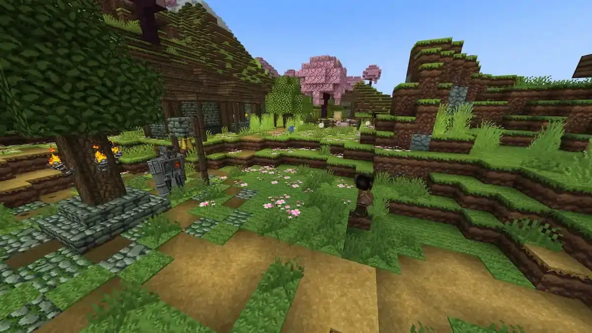 Cerisiers, forêts et plaines dans Minecraft
