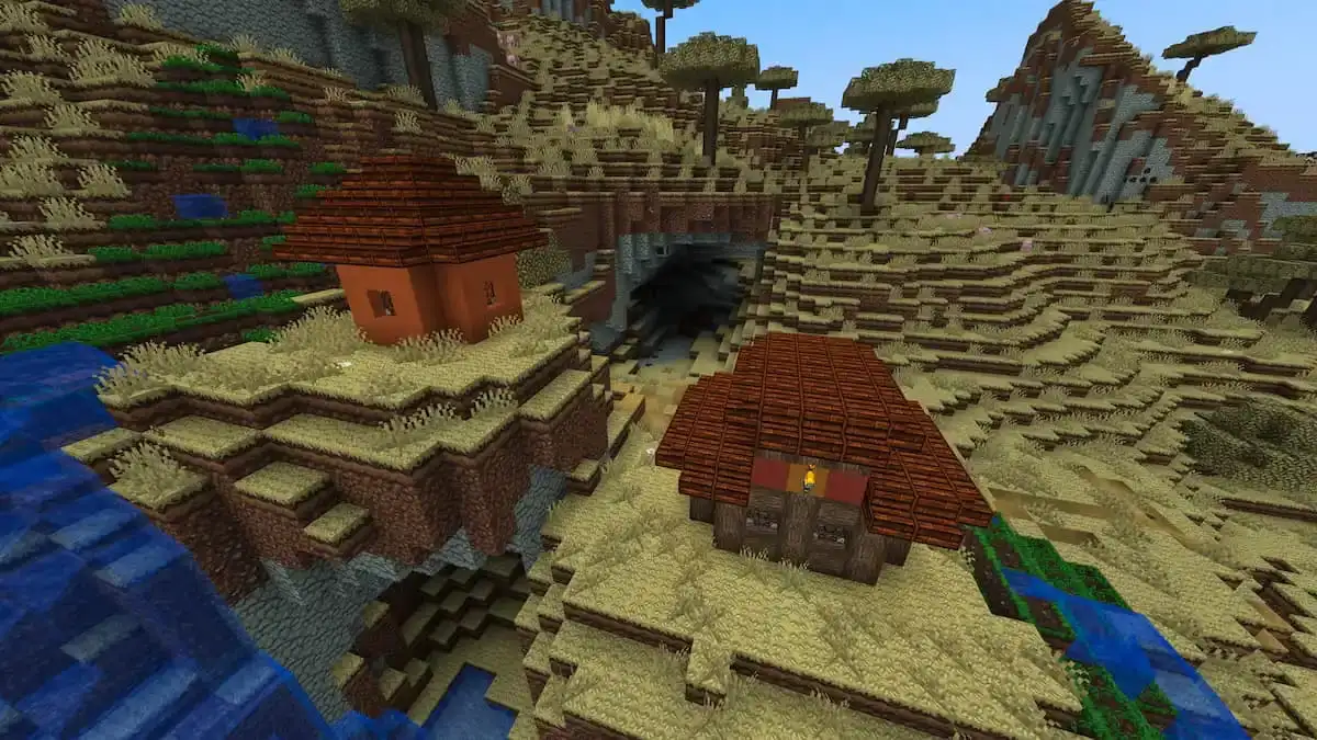 Les cabanes du village d'acacias dans Minecraft