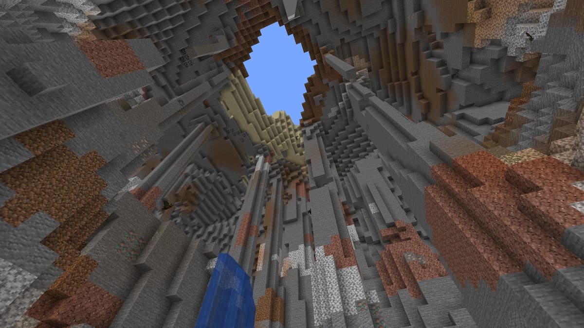 Ravin souterrain profond dans Minecraft