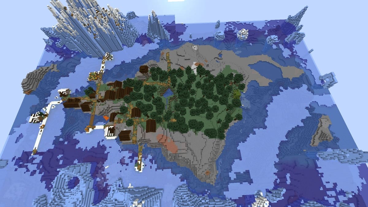 Village insulaire de survie dans Minecraft