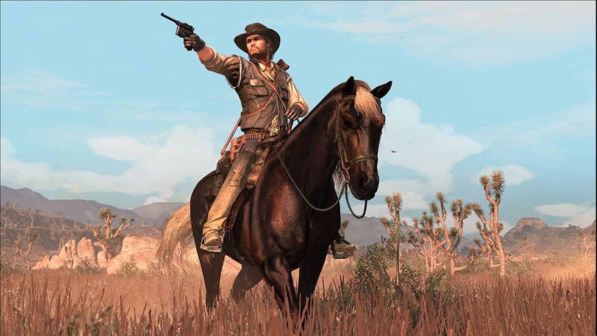 John Marston à cheval dans RDR1