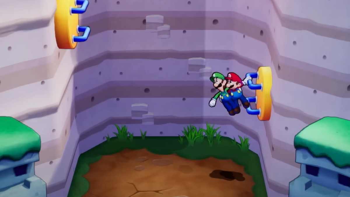 Mario et Luigi traversant dans Mario & Luigi : Brothership