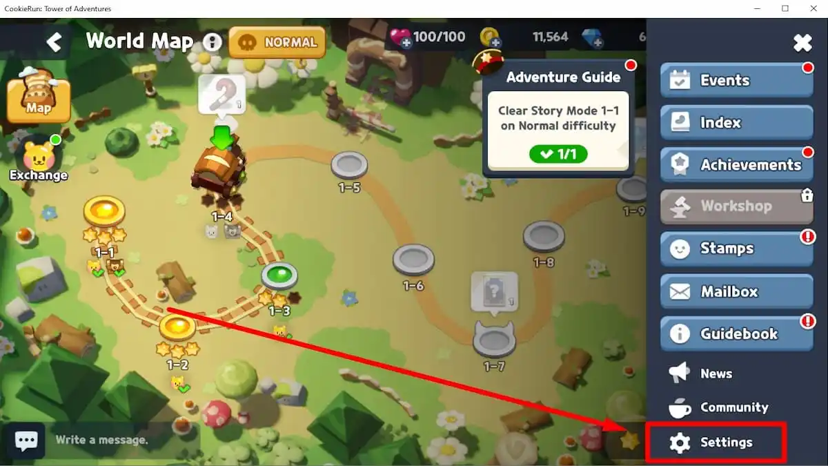Cookie Run Tower of Adventures sur l'écran de jeu