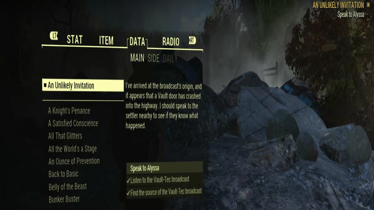 Une quête d'invitation improbable dans Fallout 76