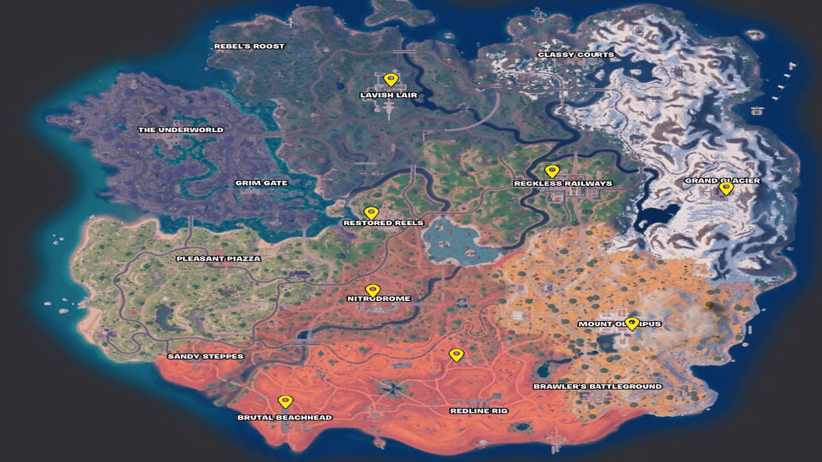 Fortnite Chapitre 5 Saison 3 Carte Emplacements des guitares Ride the Lightning 